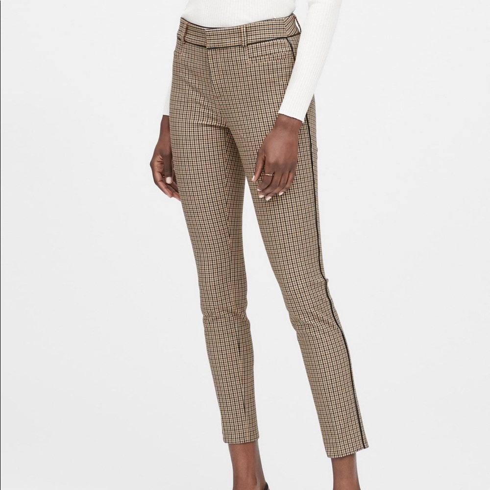 Banana Republic Brown Plaid Cropped Pants Size 4